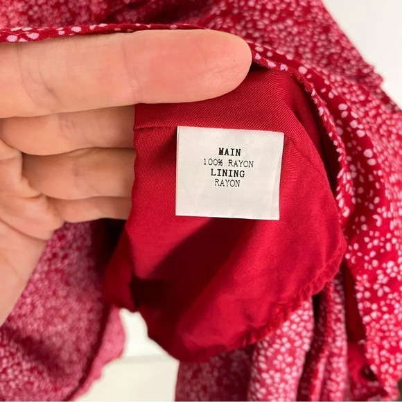 Sundae Muse Carter Dress Womens Size 2 - 4 XS Red Ruffle Mini Tie Shoulder - Picture 13 of 16